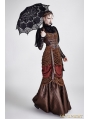 Brown Steampunk Hanging Neck Long Dress