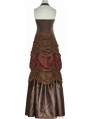 Brown Steampunk Hanging Neck Long Dress