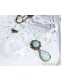 White Vintage Lace Blue Pendant Necklace