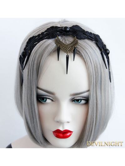 Black Punk Vintage Lace Halloween Party Headdress