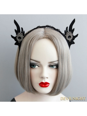 Black Halloween Elf Ear Party Headress