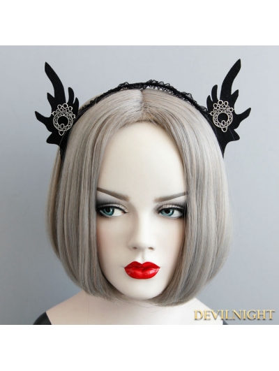 Black Halloween Elf Ear Party Headress