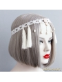 White Vintage Elegant Tassel Headress