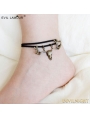 Black Gothic Bronze Antlers Skeleton Ankle Bracelet