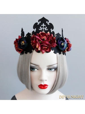 Black Gothic Wedding Crown Party Headdress