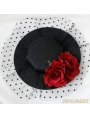 Black and Red Gothic Rose Holloween Party Hat Headdress