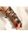 Black Gothic Lace Flower Branch Gloves
