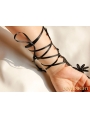 Black Gothic Lace Flower Branch Gloves