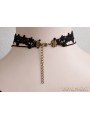 Black Gothic Lace Jacquard Pendant Necklace