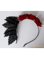 Black and Red Gothic Rose Leaves Holloween Headdress