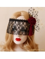 Black Gothic Lace Rose Holloween Veil