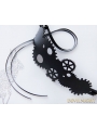 Black Steampunk Leather Gear Headdress