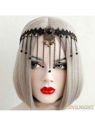 Black Gothic Vintage Tassel Headdress