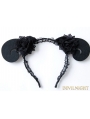 Black Gothic Lace Horn Holloween Headdress