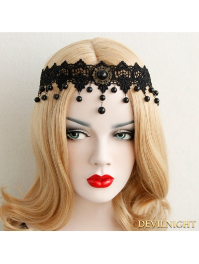 Black Gothic Vintage Elegant Lace Headdress
