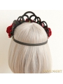 Black and Red Gothic Rose Holloween Headdress