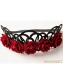 Black and Red Gothic Rose Holloween Headdress