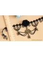 Black Gothic Rose Spider Pendant Necklace