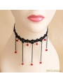 Black Gothic Bead Tassel Necklace