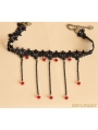 Black Gothic Bead Tassel Necklace