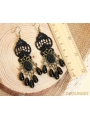 Black Gothic Lace Elegant Pearl Earring