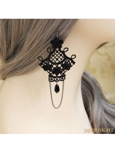 Black Gothic Lace Earring