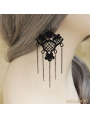 Black Gothic Tassel Lace Earring