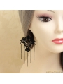 Black Gothic Tassel Lace Earring