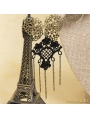 Black Gothic Tassel Lace Earring