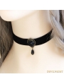 Black Gothic Vampire Simple Rose Necklace