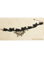 Black Gothic Lace Bronze Branch Necklace