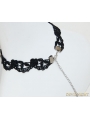 Black Gothic Flower Tassel Necklace