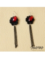 Black Gothic Tassel Ruby Earring