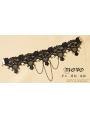 Black Gothic Lace Tassel Party Necklace