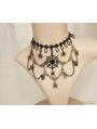 Black Gothic Cobweb Holloween Party Necklace