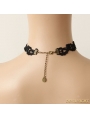 Black Gothic Ruby Lace Necklace