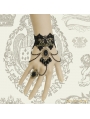 Black Gothic Palace Style Bead Lace Bracelet Ring Jewelry