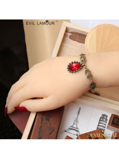 Bronze and Red Vintage Ruby Bracelet