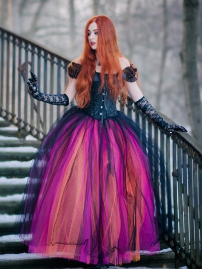 Gothic Corset Long Prom Ball Gown Dress