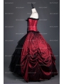 Red Gothic Corset Long Prom Ball Gowns