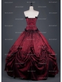 Red Gothic Corset Long Prom Ball Gowns