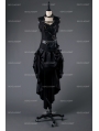 Black Steampunk Gothic Corset Burlesque High-Low Prom Party Dress