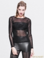 Black Spider Web Gothic Shirt for Women