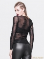 Black Spider Web Gothic Shirt for Women