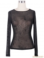 Black Spider Web Gothic Shirt for Women