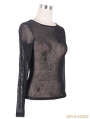 Black Spider Web Gothic Shirt for Women