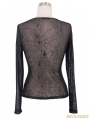 Black Spider Web Gothic Shirt for Women