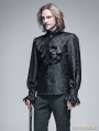 Black Palace Style Men's Gothic Blouse with Removable Tie