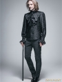 Black Palace Style Men's Gothic Blouse with Removable Tie