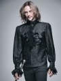 Black Palace Style Men's Gothic Blouse with Removable Tie